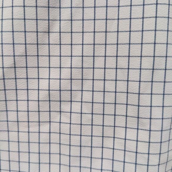 Mizzen Main Mens Windowpane LS Trim Fit Button Up Size XL White Travel Casual - Picture 7 of 11